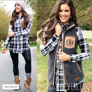 Marleylilly Black/White Plaid Layering Tunic No Personalization Plus Size 3X